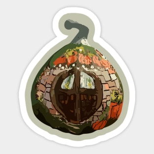 rustic home pumpkin Sticker